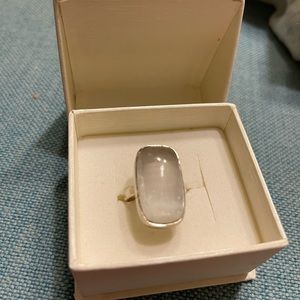 Selenite ring set in Sterling Silver